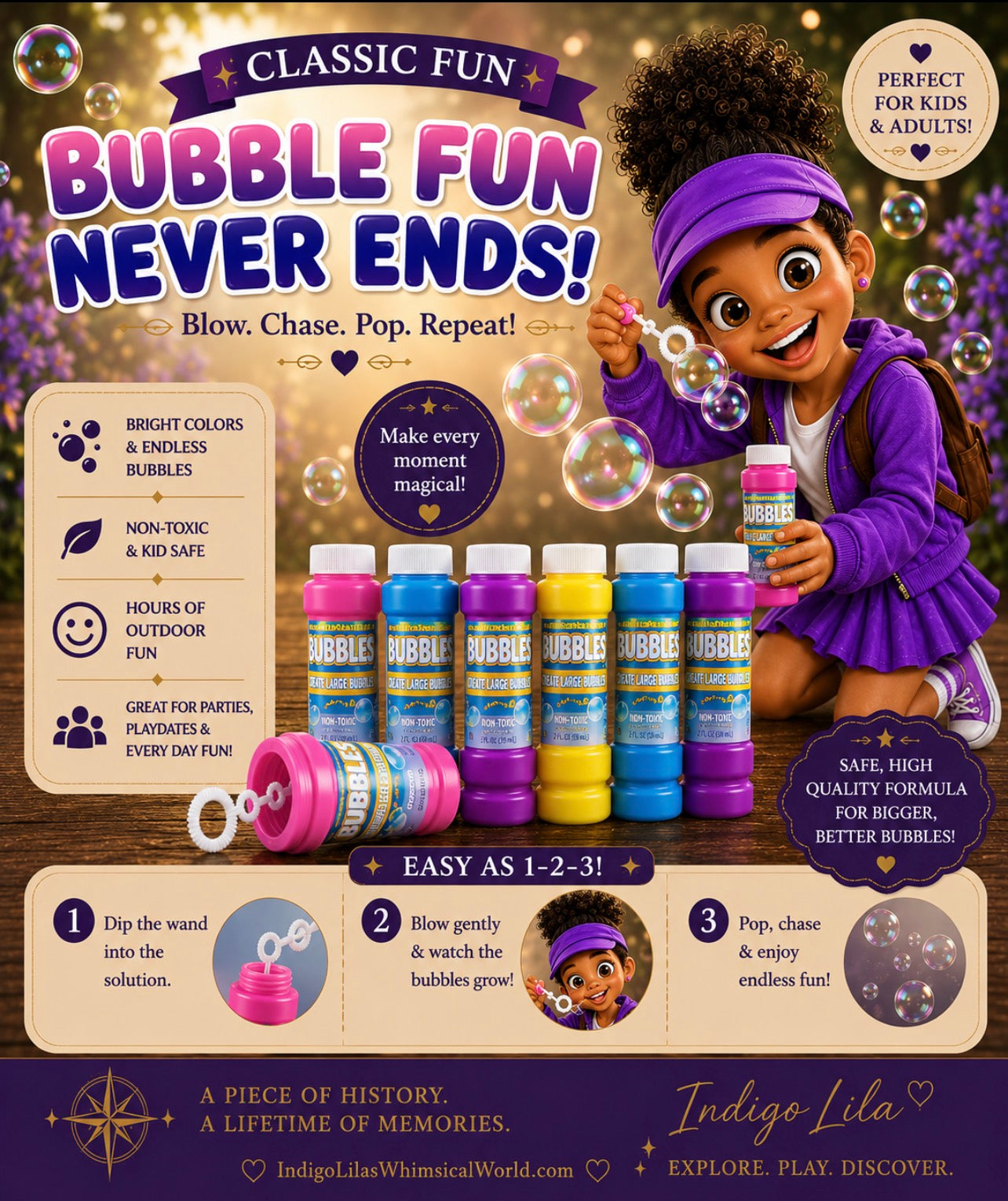 Indigo Lila Bubble Fun