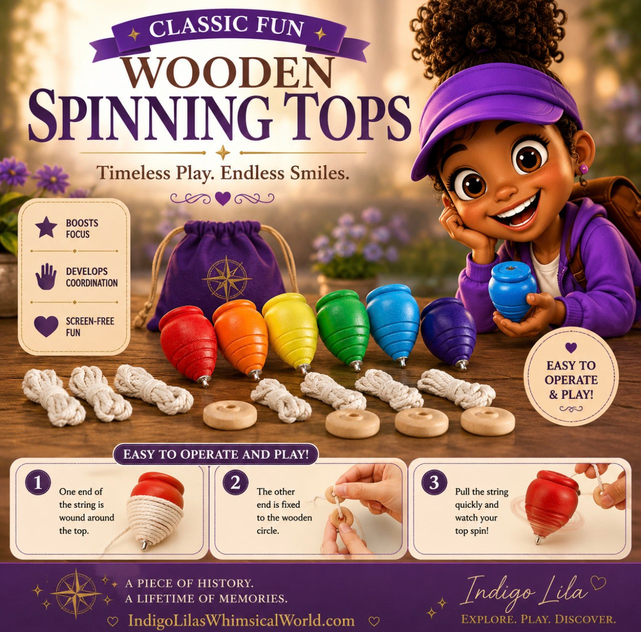 Wooden Spinning Top
